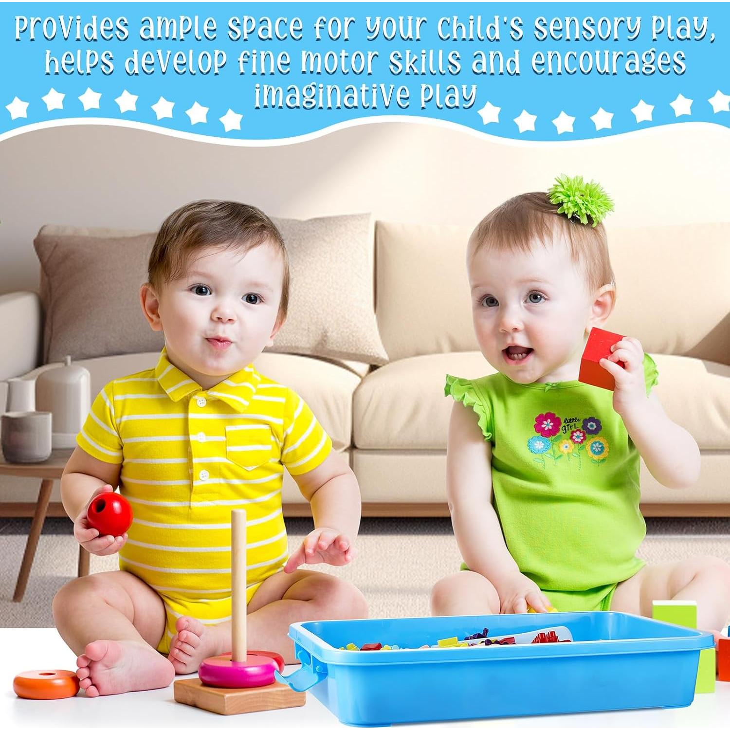 Bandejas Sensoriales de Arena Beeveer 2 Pcs Apilables 39x25 cm