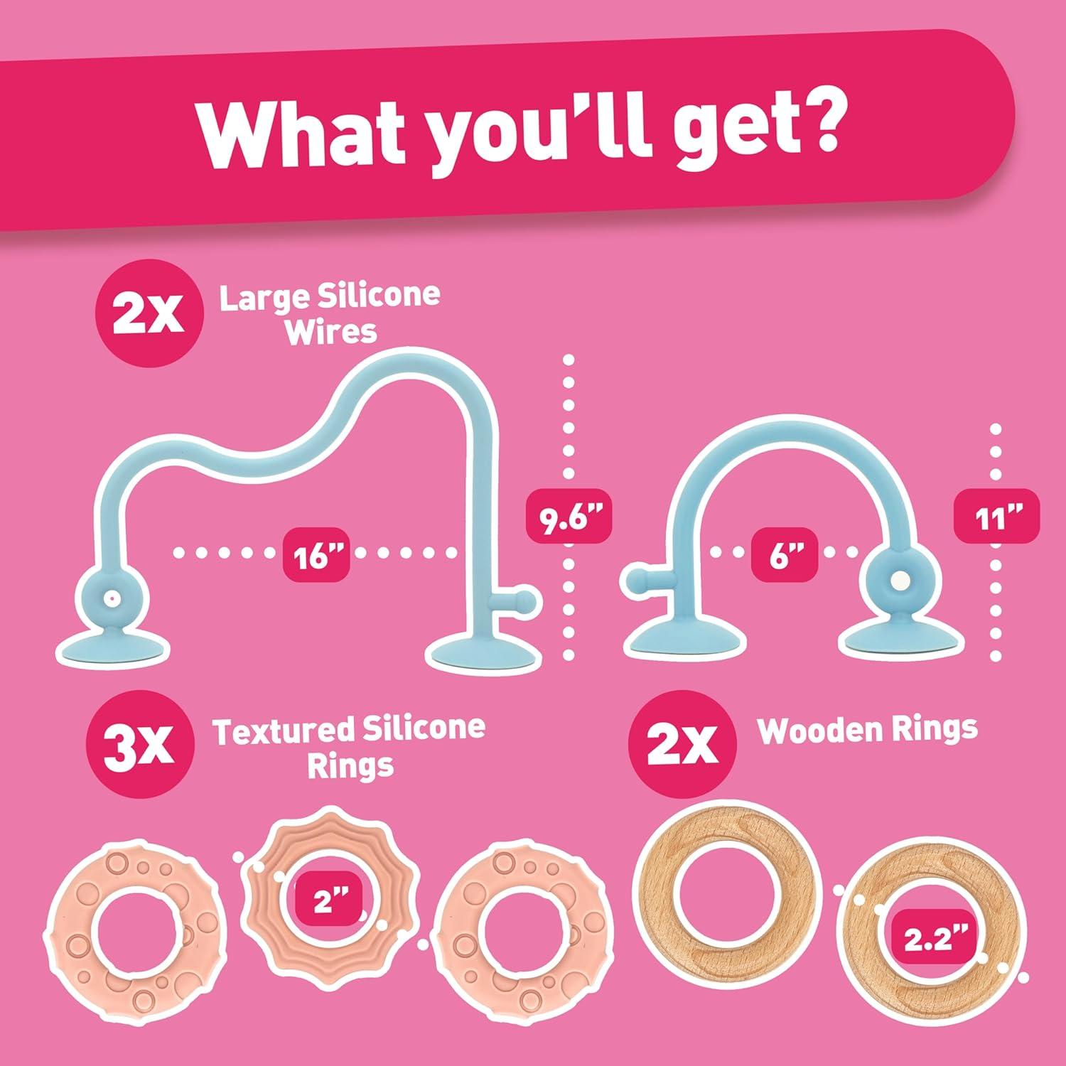 Juguete Sensorial para Bebés con Ventosa Ascnduup - Silicona y Madera