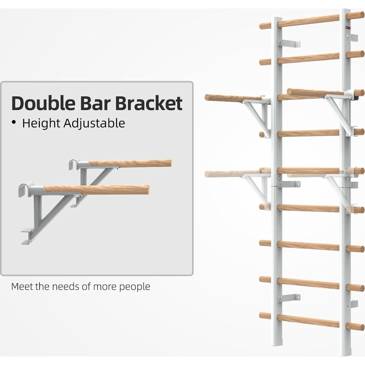 Escalera Sueca DHT con Barra de Madera y 9 Varillas - Fitness