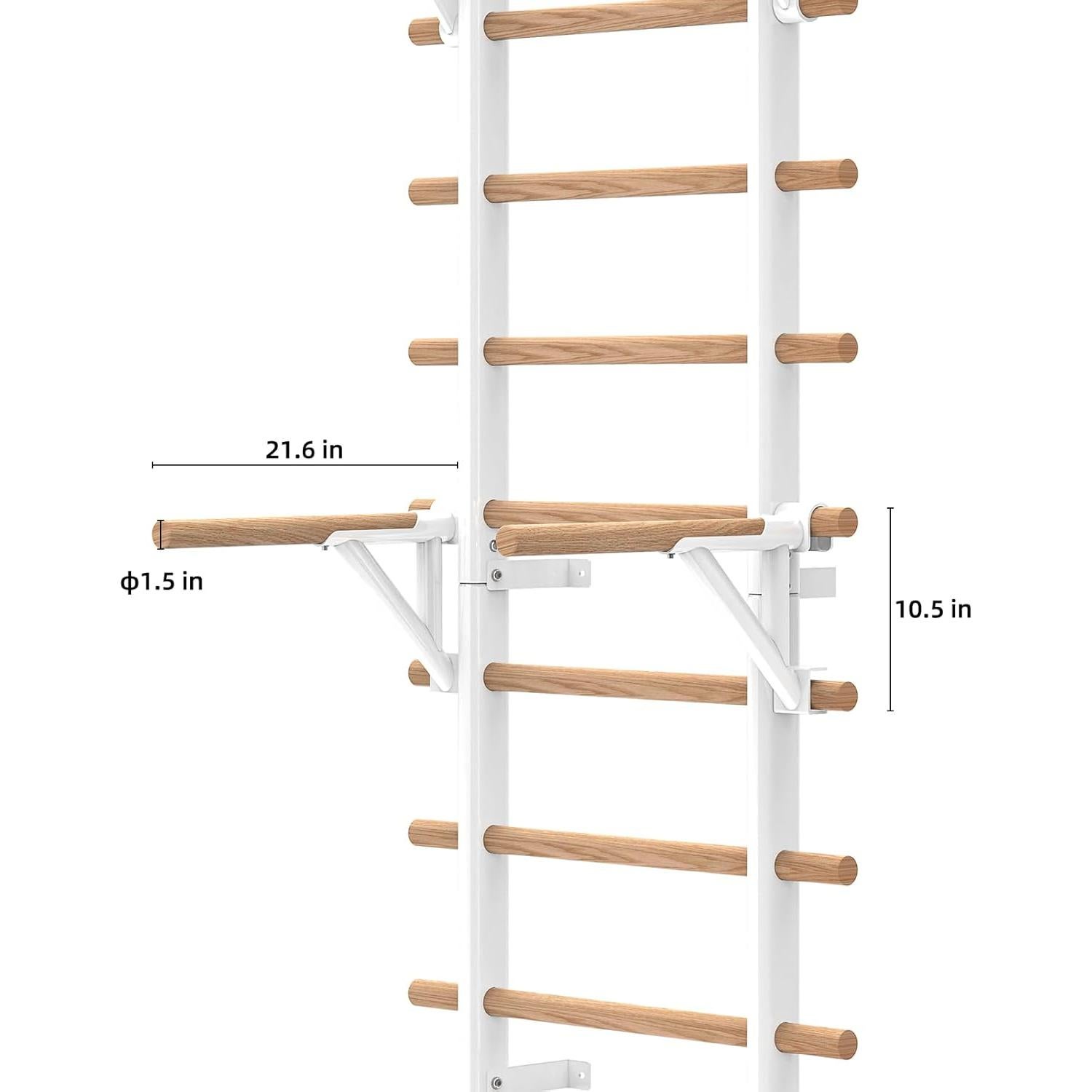 Escalera Sueca DHT con Barra de Madera y 9 Varillas - Fitness