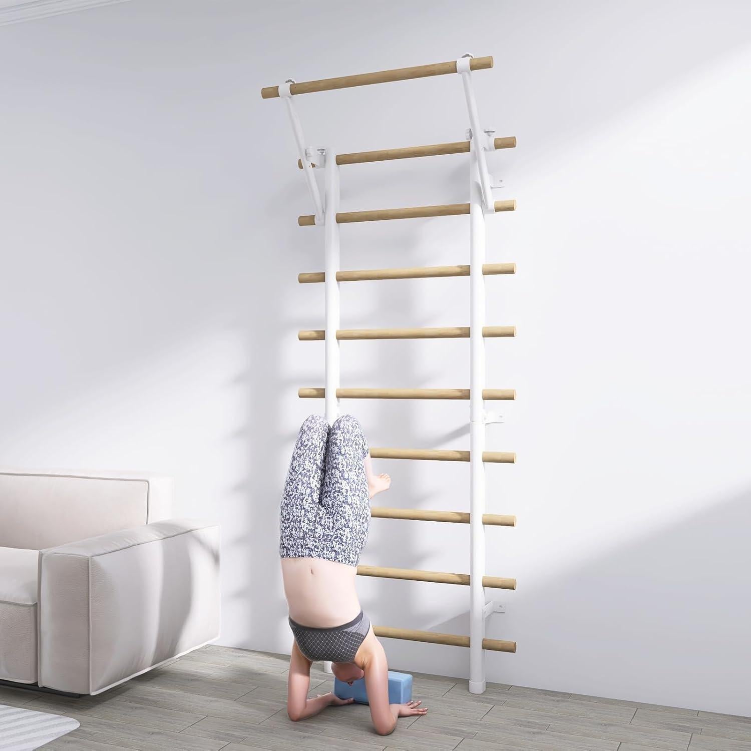 Escalera Sueca DHT con Barra de Madera y 9 Varillas - Fitness