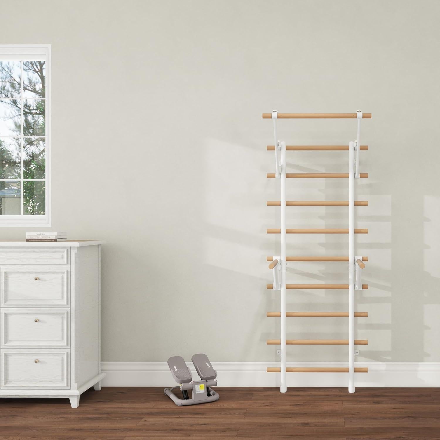 Escalera Sueca DHT con Barra de Madera y 9 Varillas - Fitness