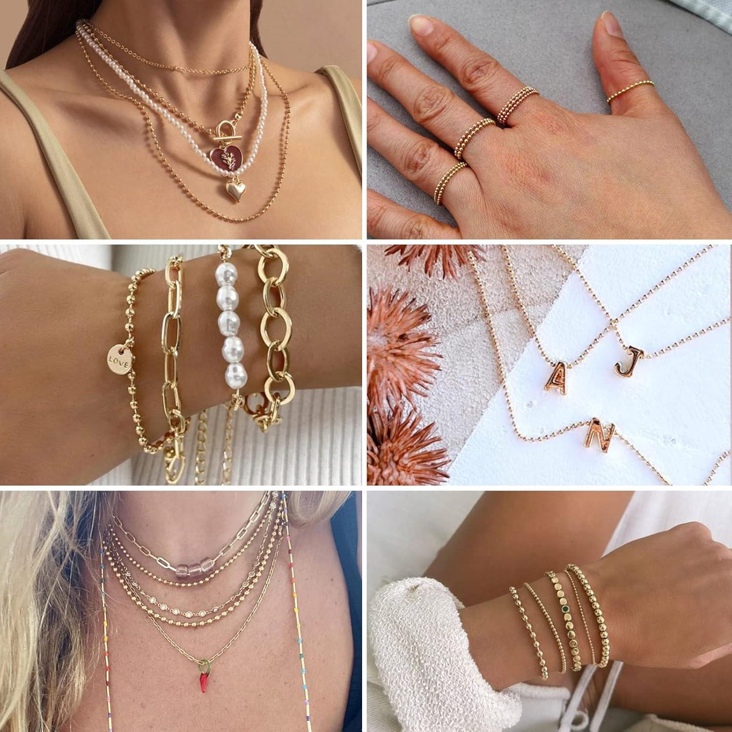 Cadena de cuentas de bola dorada 1.5mm 15.24m Cadikez