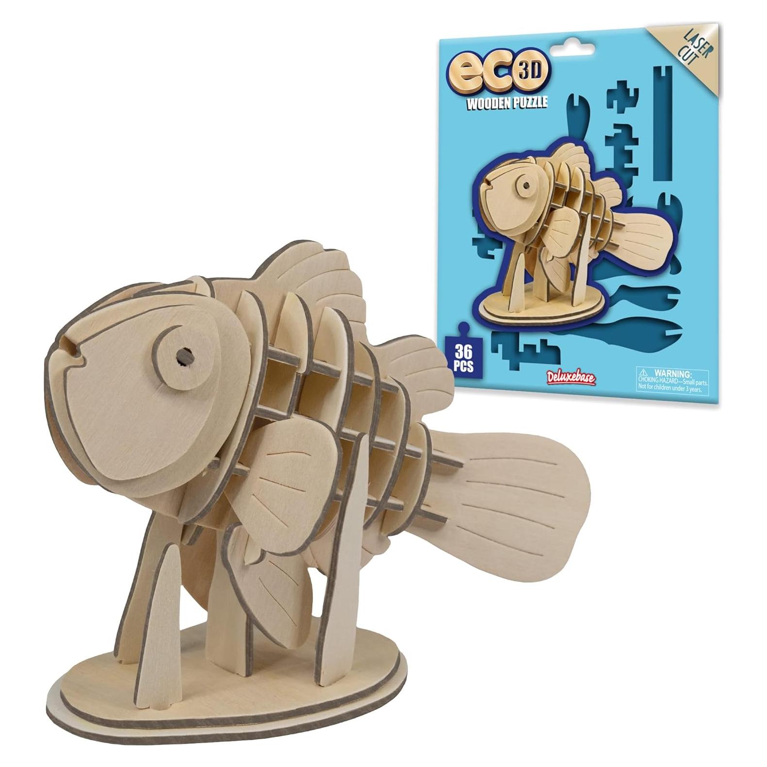 Rompecabezas 3D de Madera Ecológica Pez Payaso Deluxebase