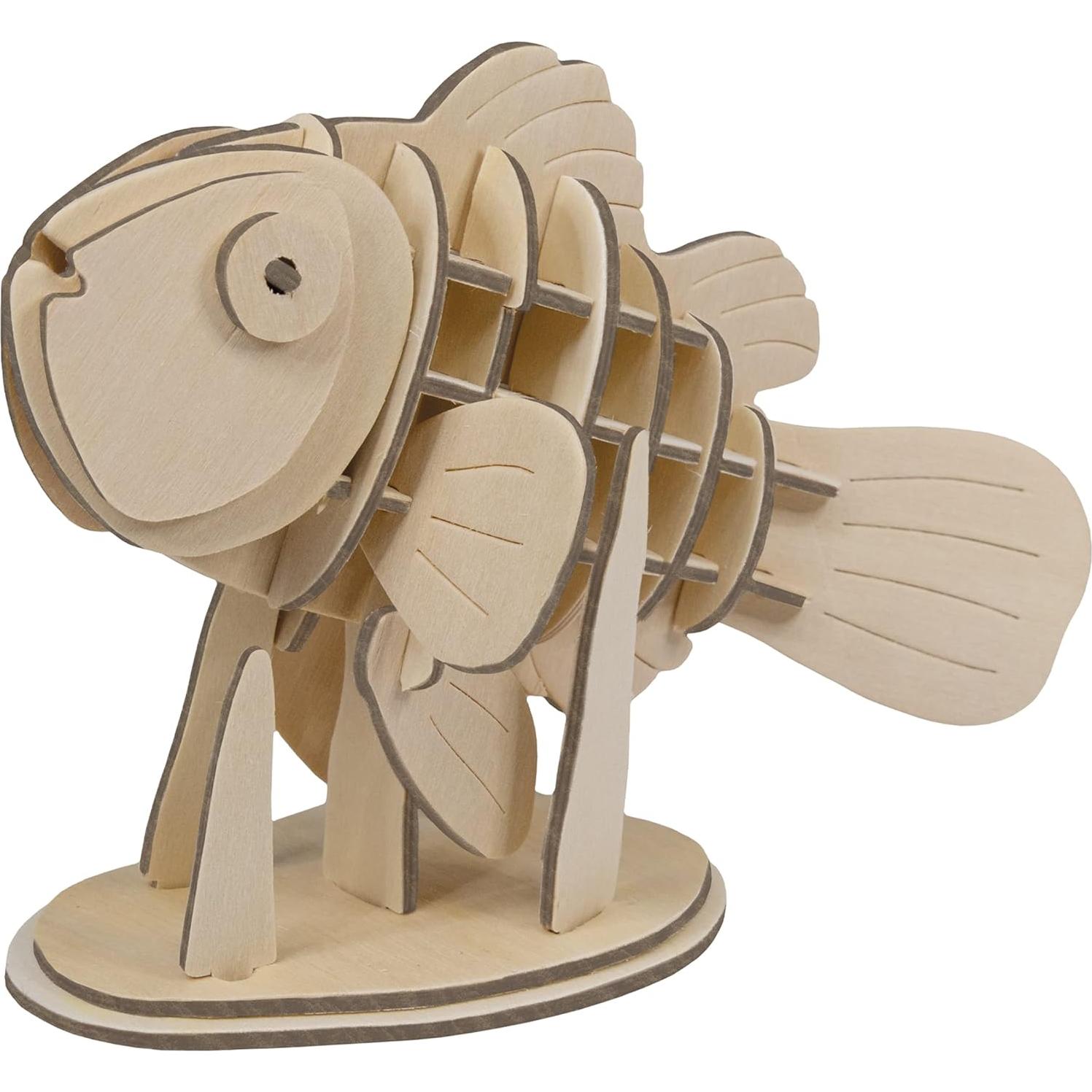 Rompecabezas 3D de Madera Ecológica Pez Payaso Deluxebase