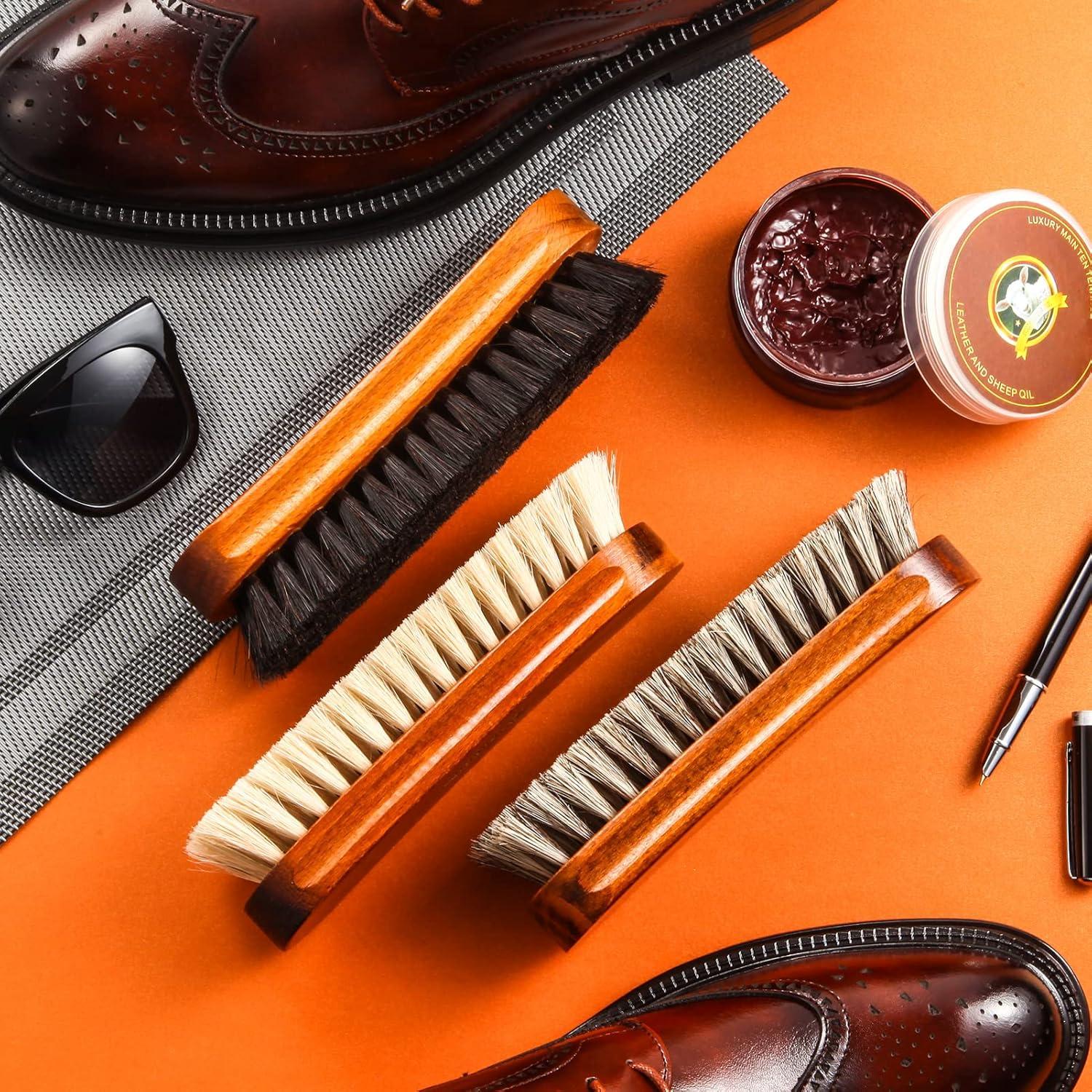 Kit de Cepillos para Zapatos YoungJoy - 3 Piezas de Cerdas de Caballo