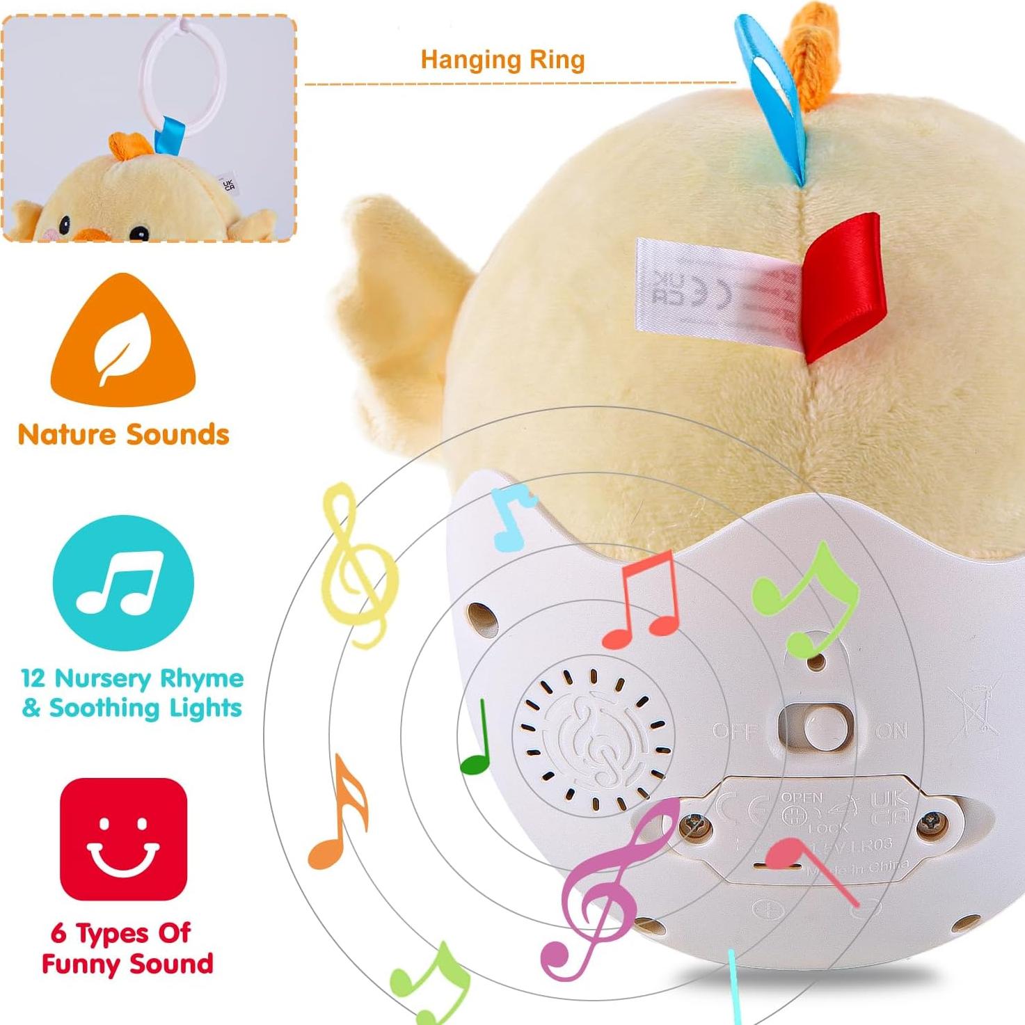 Juguete Musical de Peluche Pollito SUNLIKE 16 cm con Luz y Sonidos