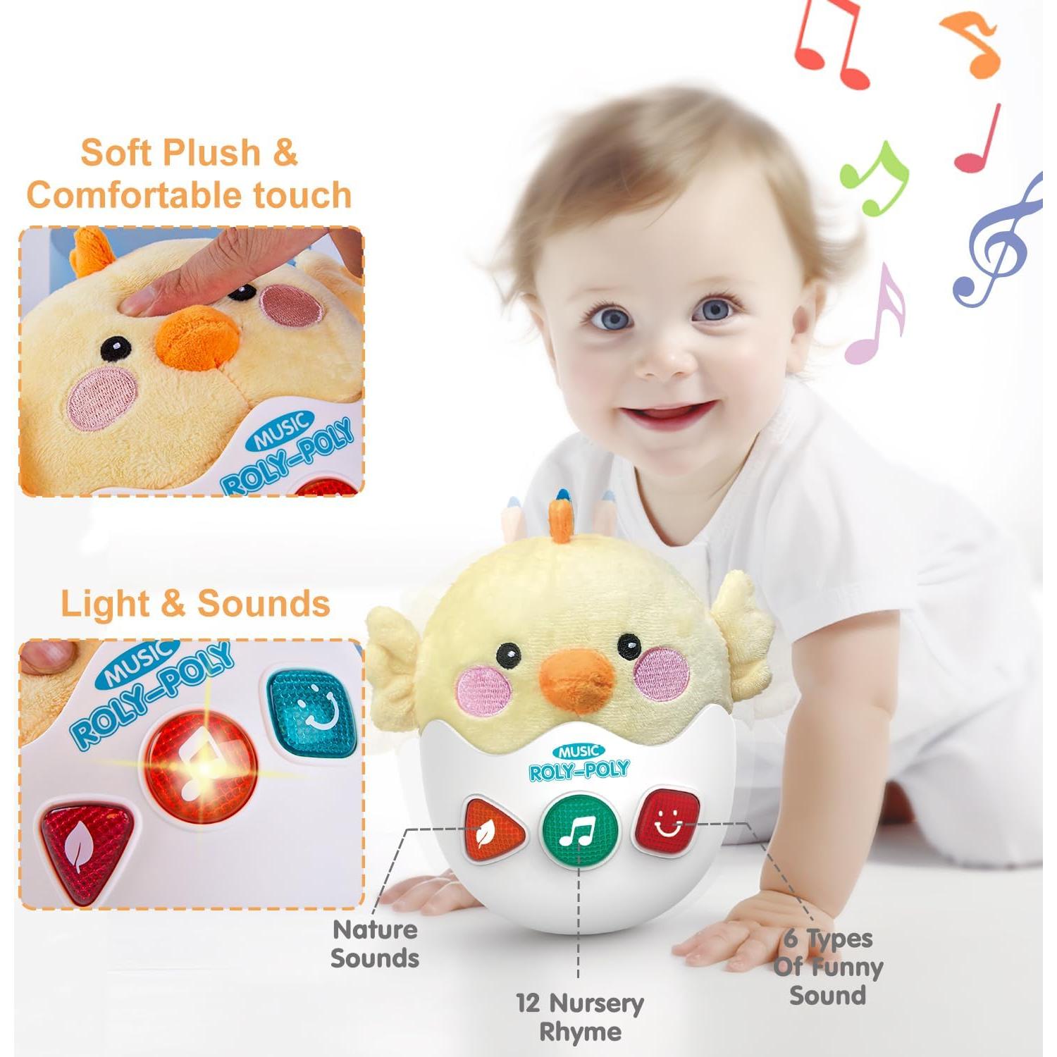 Juguete Musical de Peluche Pollito SUNLIKE 16 cm con Luz y Sonidos