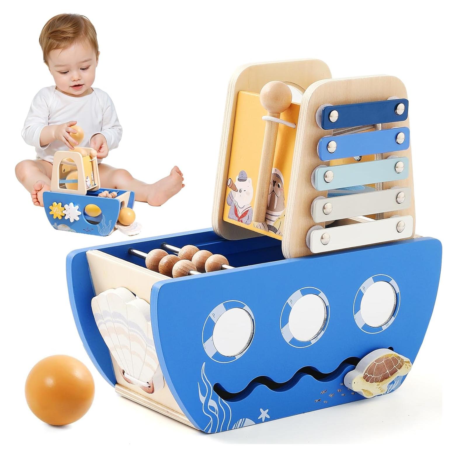 Cubo de Actividad de Madera 8-en-1 Vamos a Hacer - Juguete Montessori