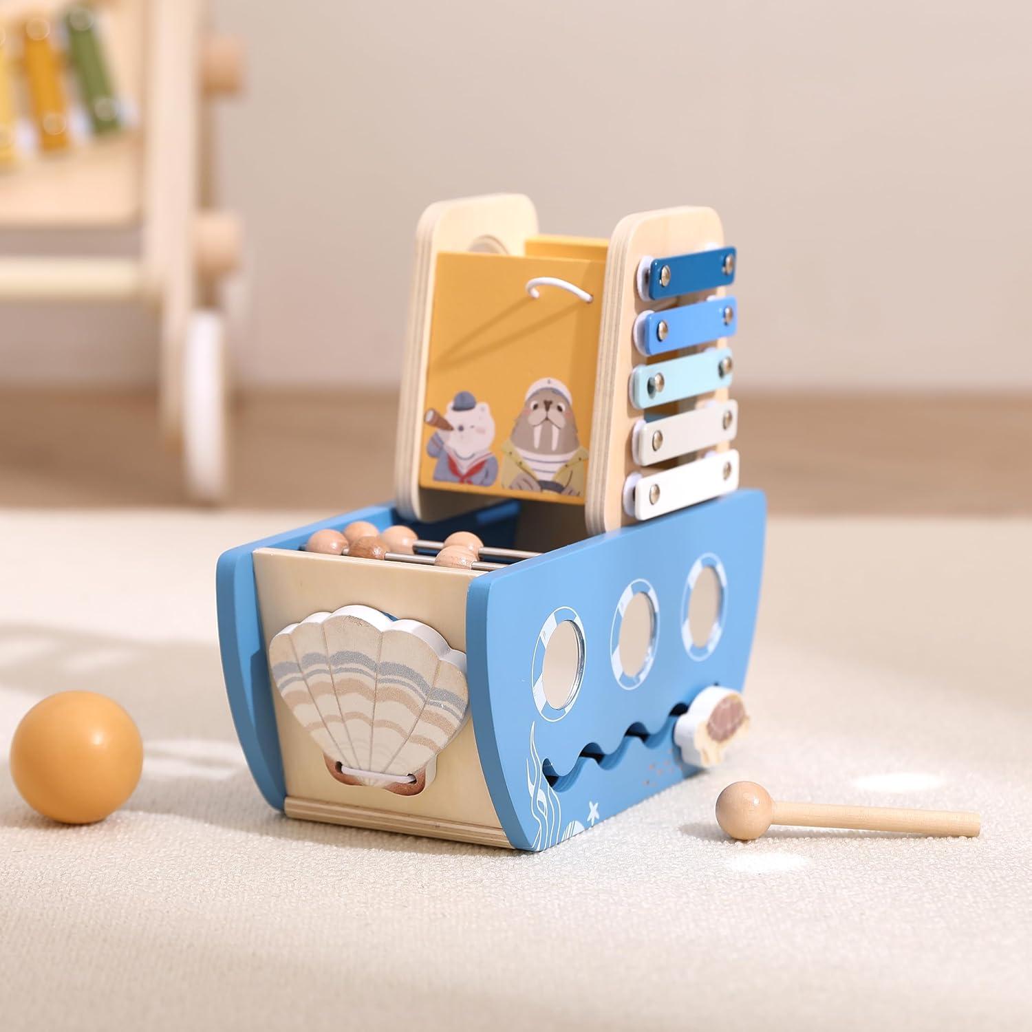 Cubo de Actividad de Madera 8-en-1 Vamos a Hacer - Juguete Montessori