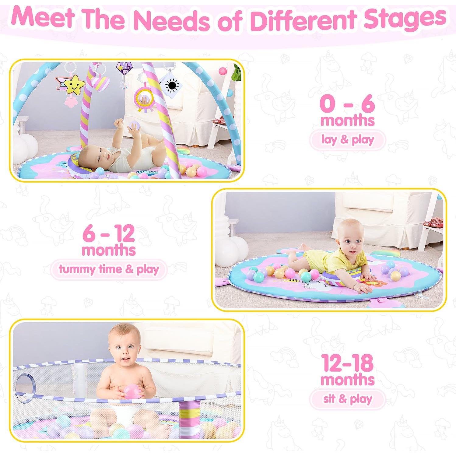 Alfombra de Juego para Bebés WeeHomm Unicornio 89x89cm