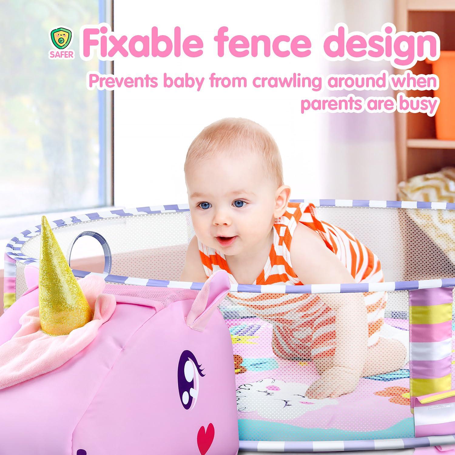 Alfombra de Juego para Bebés WeeHomm Unicornio 89x89cm