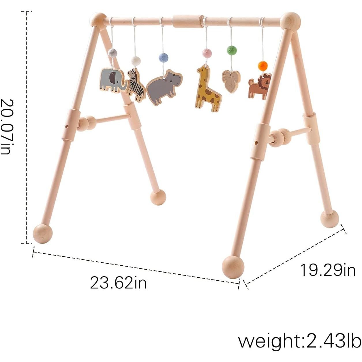 Gimnasio de Madera para Bebés Etucdose-1 con 6 Juguetes