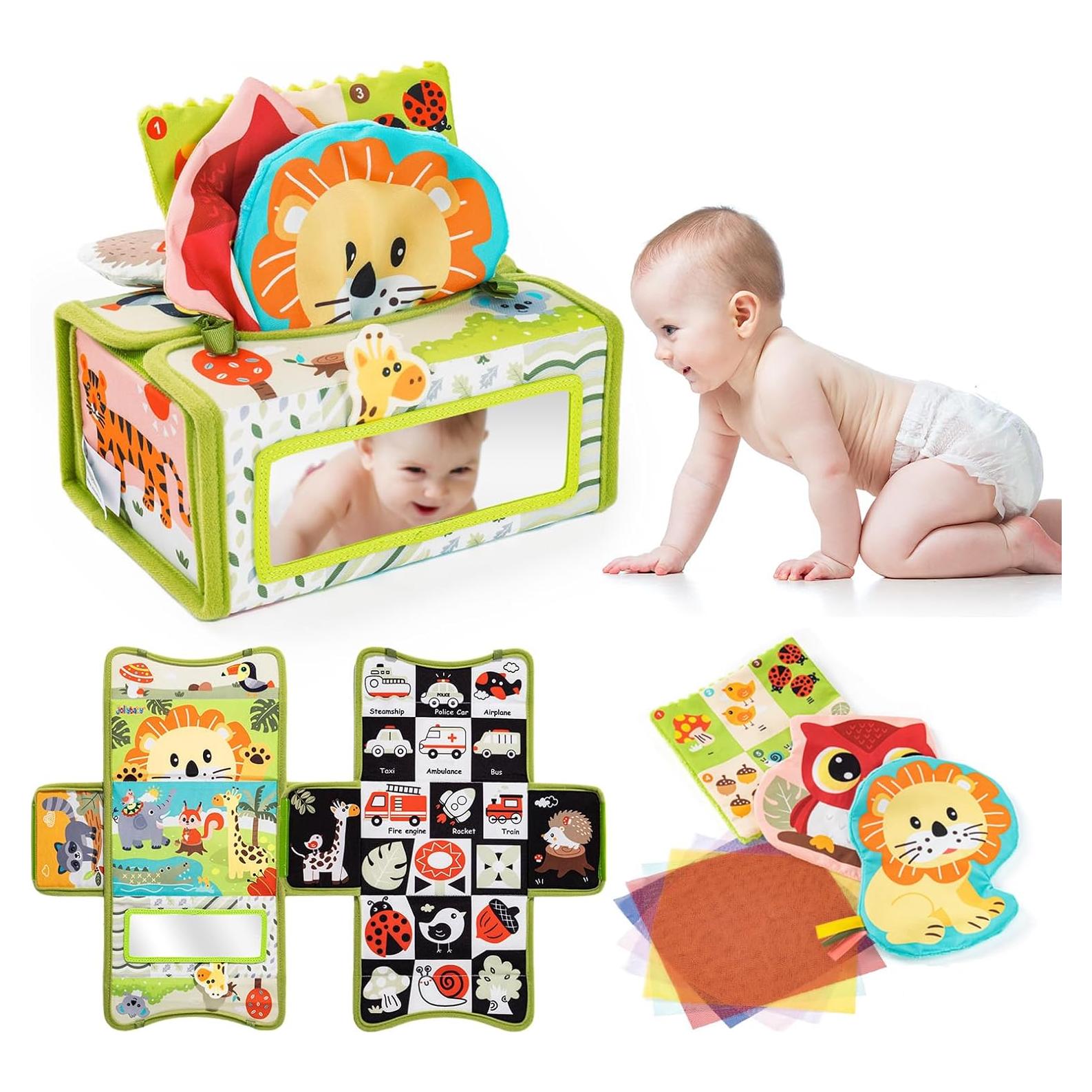 Jollybaby Juguete Sensorial Caja de Tejidos para Bebé 0-1 Año