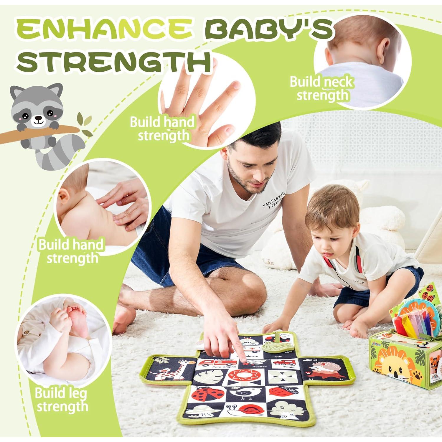 Jollybaby Juguete Sensorial Caja de Tejidos para Bebé 0-1 Año