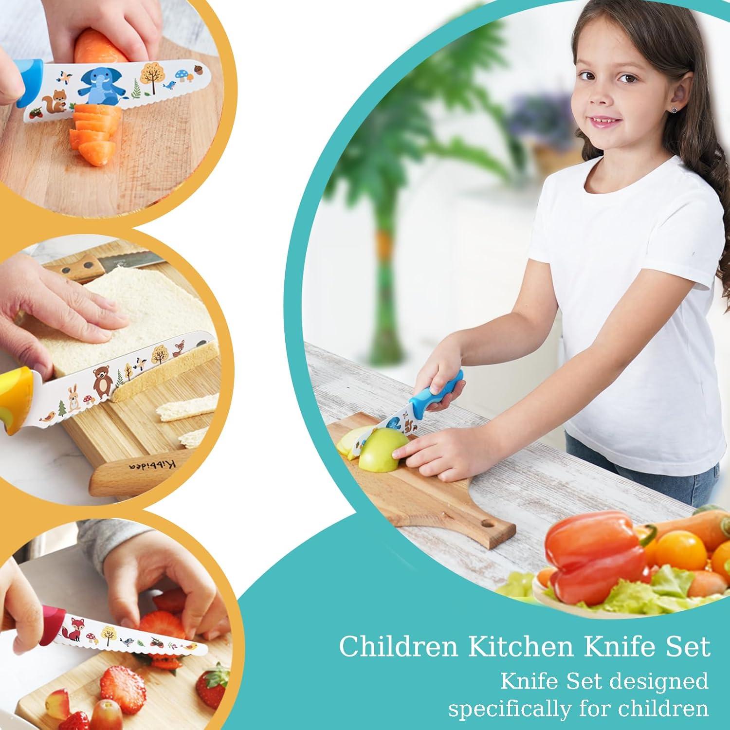 Juego de cuchillos para niños Kibbidea 4 piezas acero inoxidable