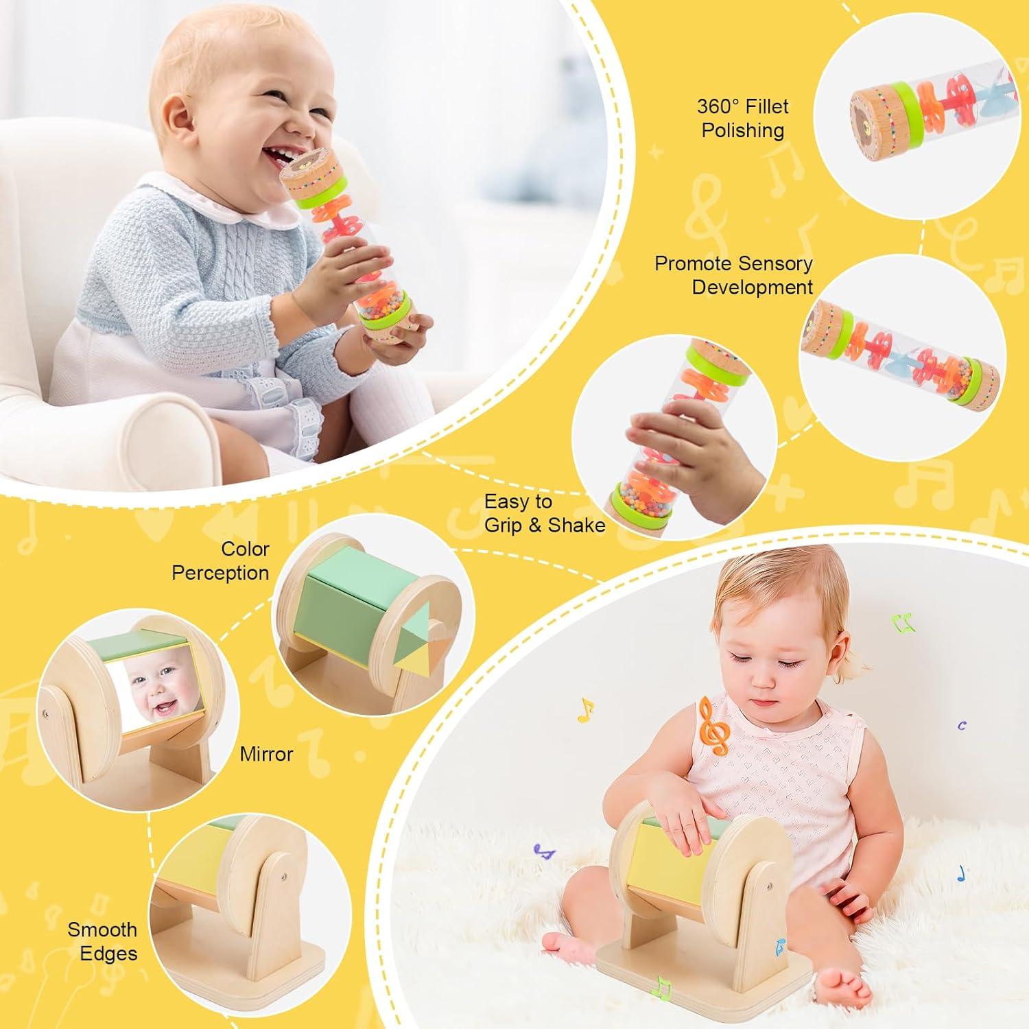 Kit de Juego Adena Montessori 9 en 1 para Bebé 0-6 Meses