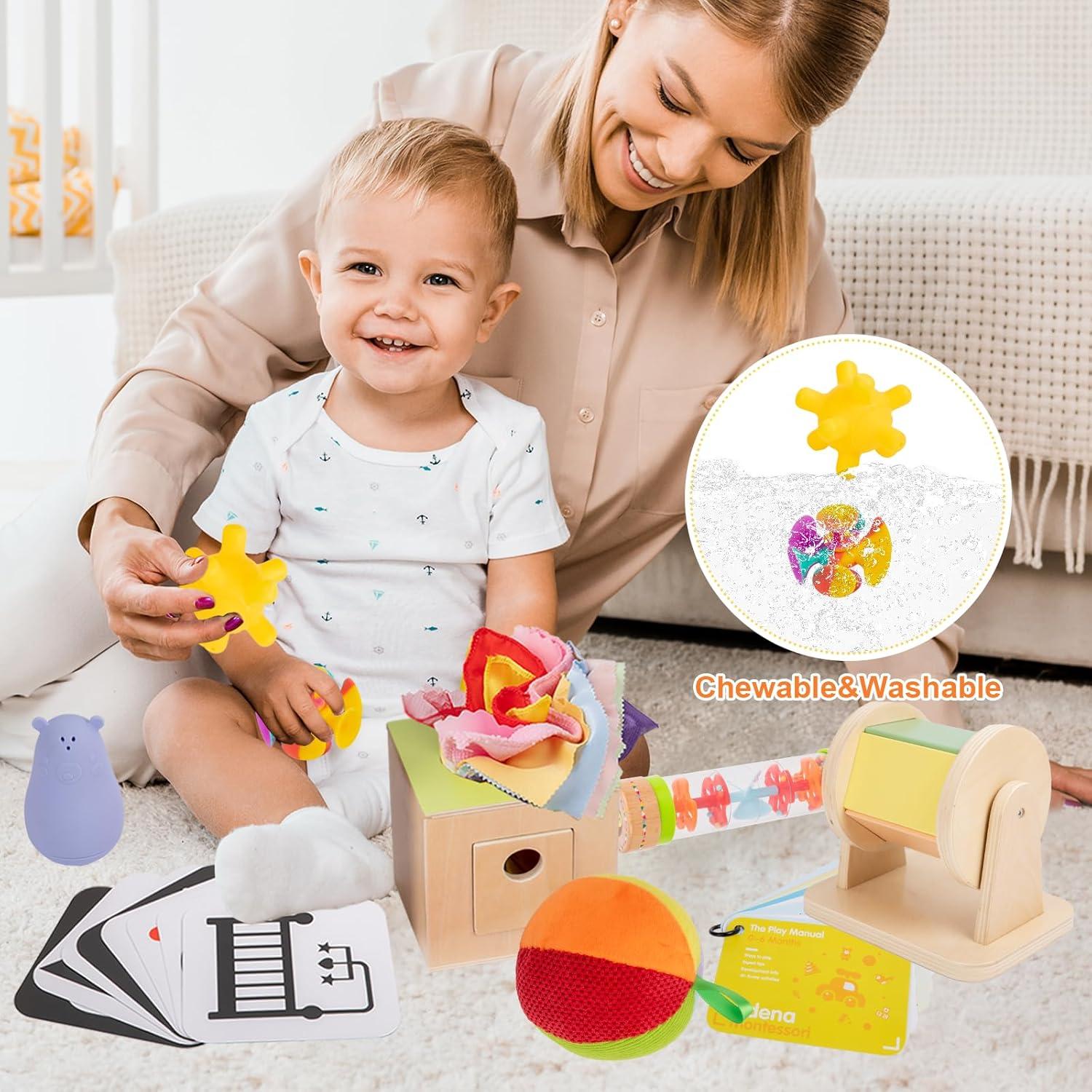 Kit de Juego Adena Montessori 9 en 1 para Bebé 0-6 Meses