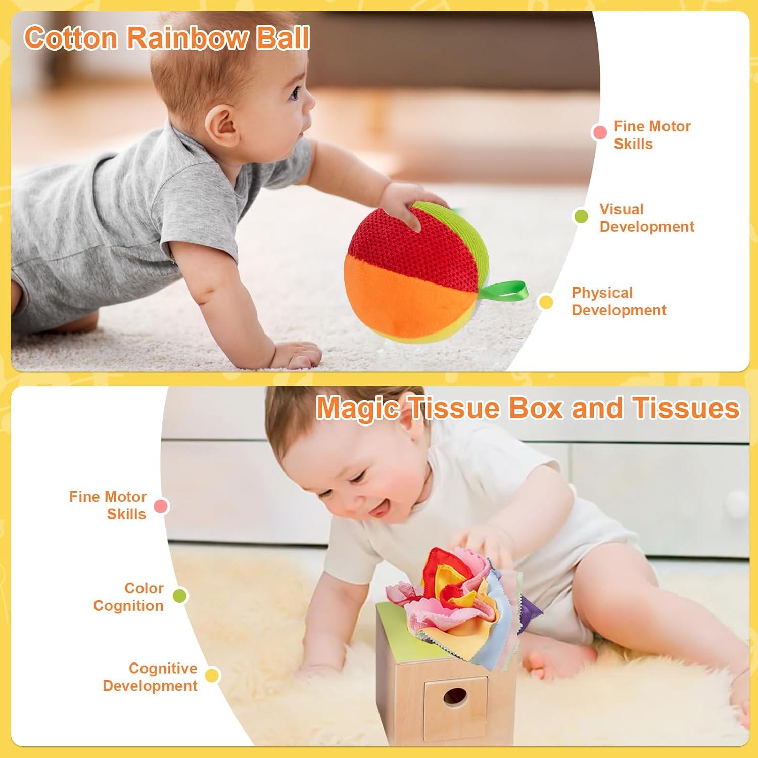 Kit de Juego Adena Montessori 9 en 1 para Bebé 0-6 Meses