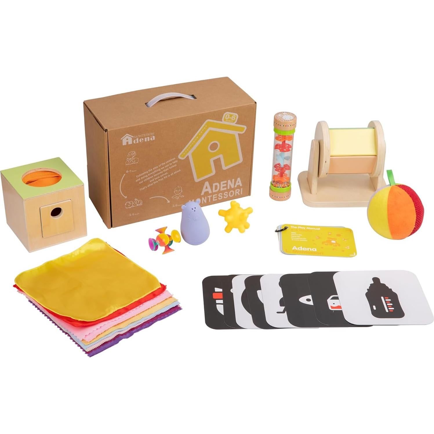 Kit de Juego Adena Montessori 9 en 1 para Bebé 0-6 Meses