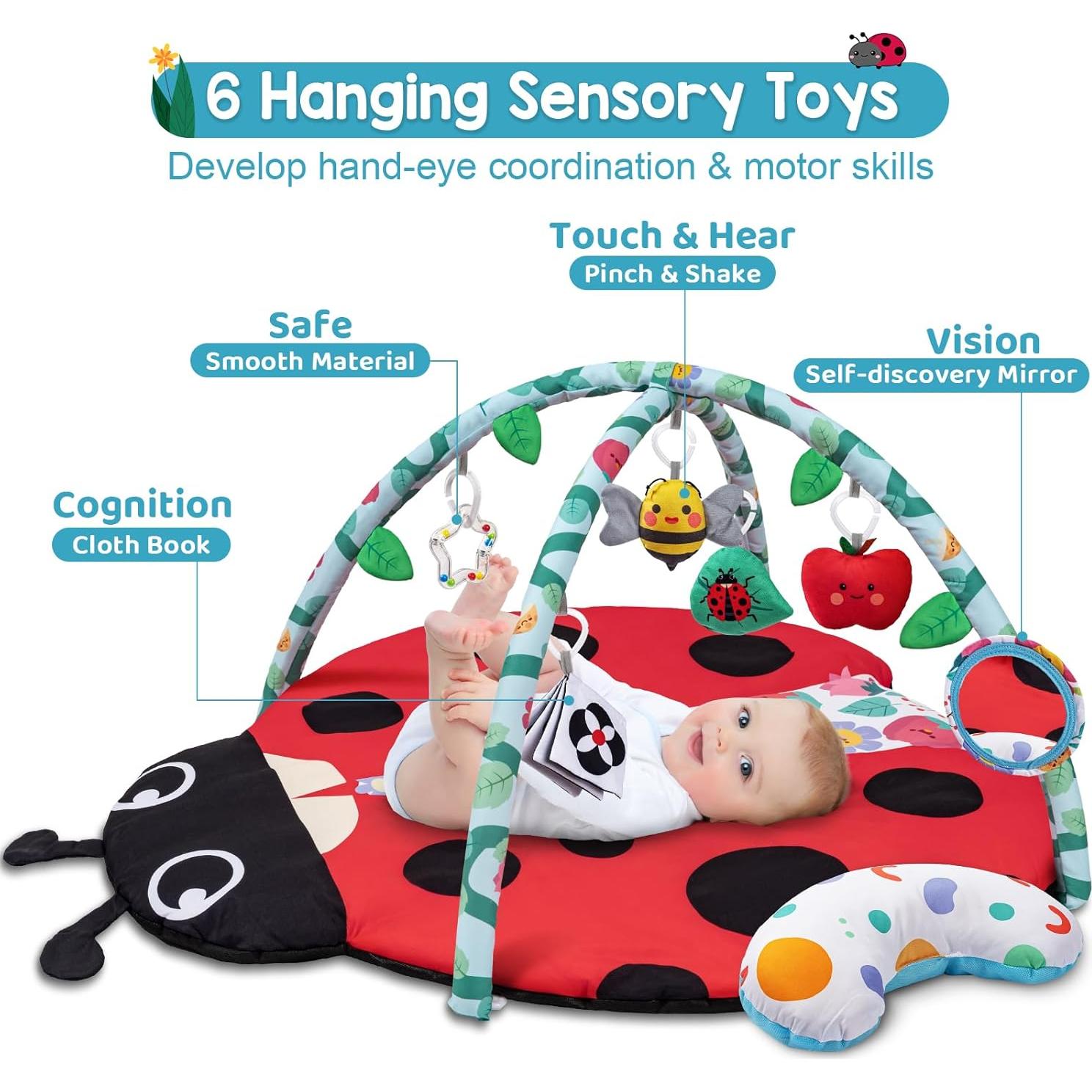 Alfombra de Juego para Bebés Jyusmile 8 en 1 con Juguetes