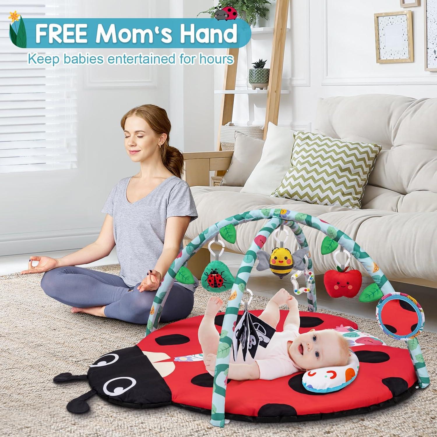 Alfombra de Juego para Bebés Jyusmile 8 en 1 con Juguetes