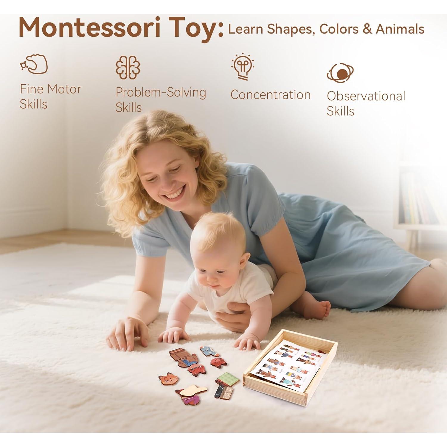 Rompecabezas de Madera Bopoobo Familia de Zorros 19x15 cm