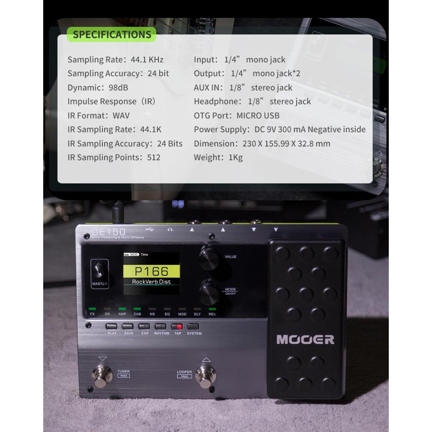 Pedal de Efectos MOOER GE150 para Guitarra Eléctrica