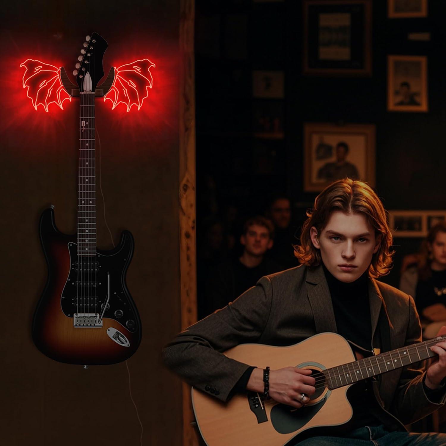 Soporte de guitarra montado en pared CoolGift Mart LED USB