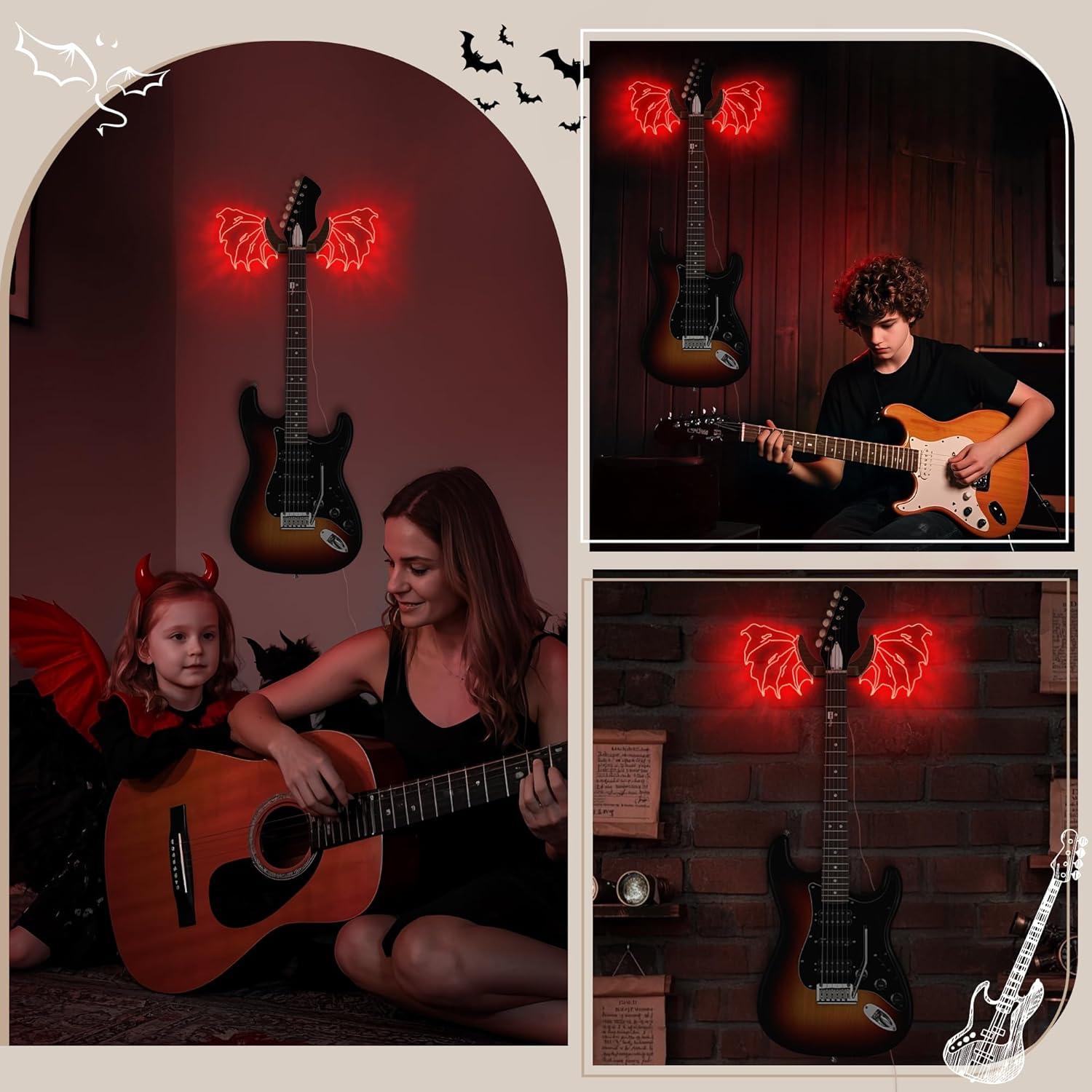 Soporte de guitarra montado en pared CoolGift Mart LED USB