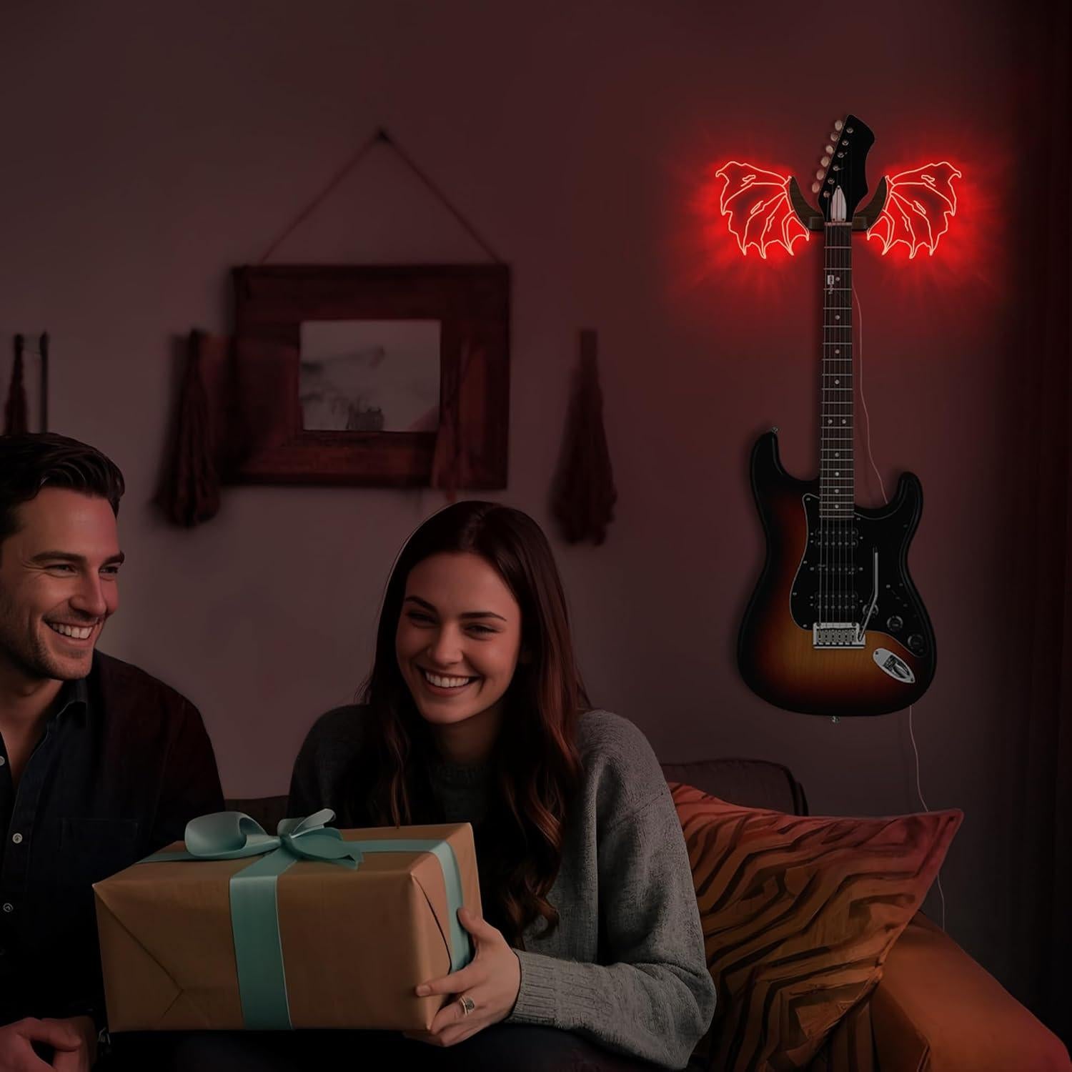 Soporte de guitarra montado en pared CoolGift Mart LED USB
