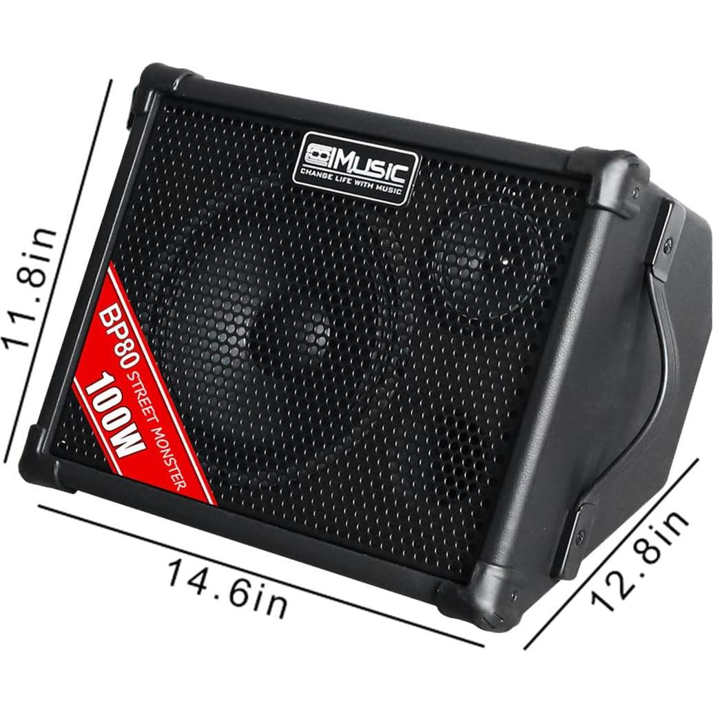 Amplificador Acústico Coolmusic BP80 100W Bluetooth 6 Entradas