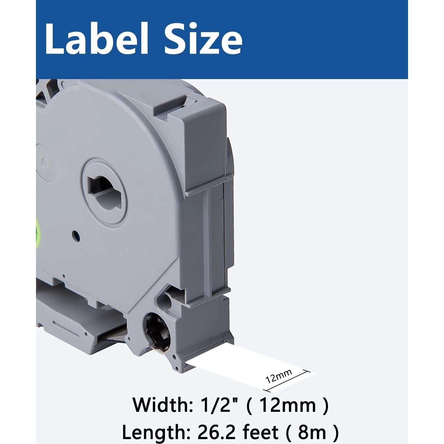 Cinta Adhesiva Laminada Msudoku 12mm Negra sobre Blanca - Paquete de 3