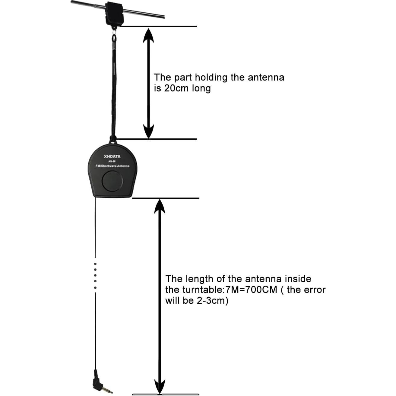 Antena Externa XHDATA AN-80 para Radio FM y Ondas Cortas