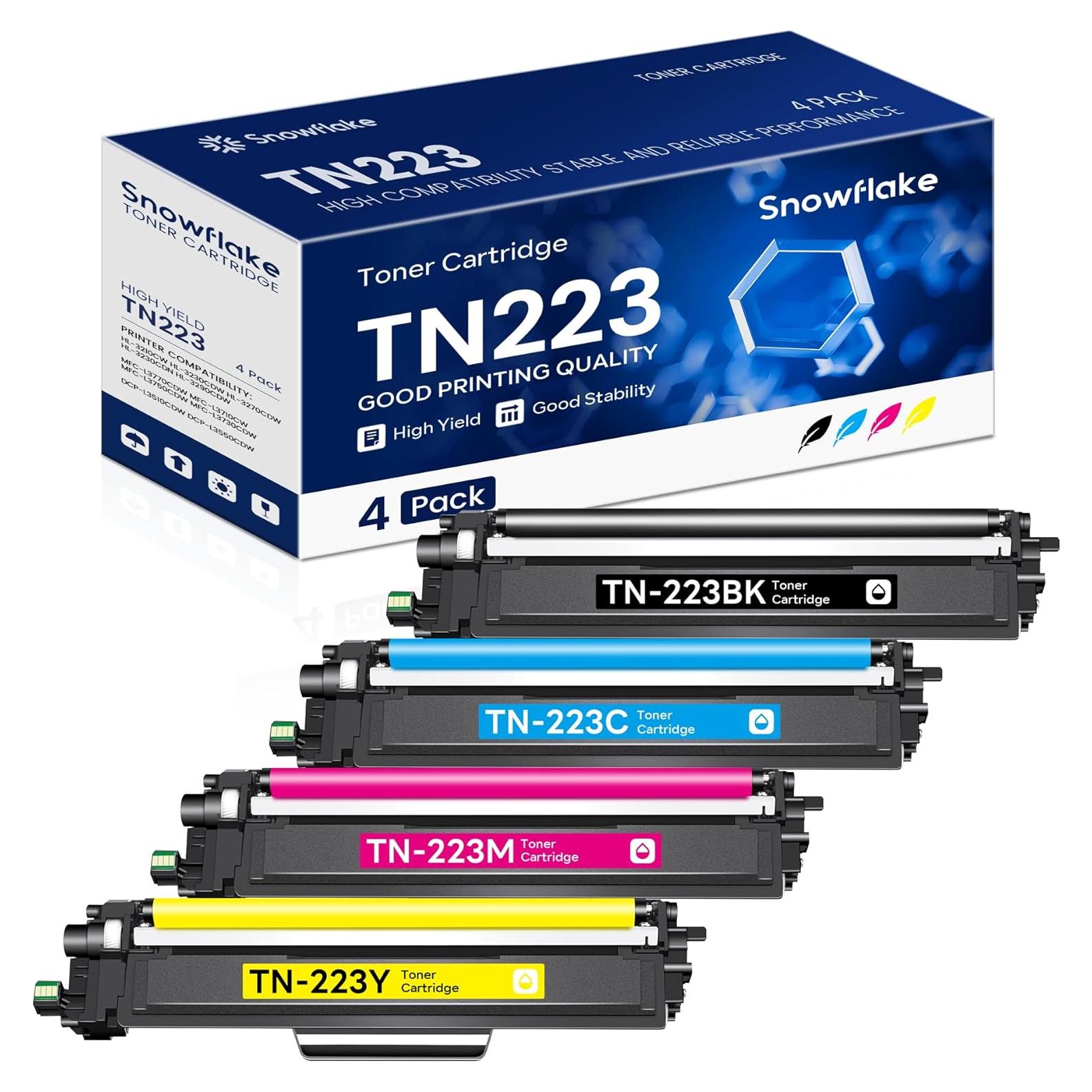 Cartucho de Tóner Compatible Snowflake TN-223 Paquete de 4