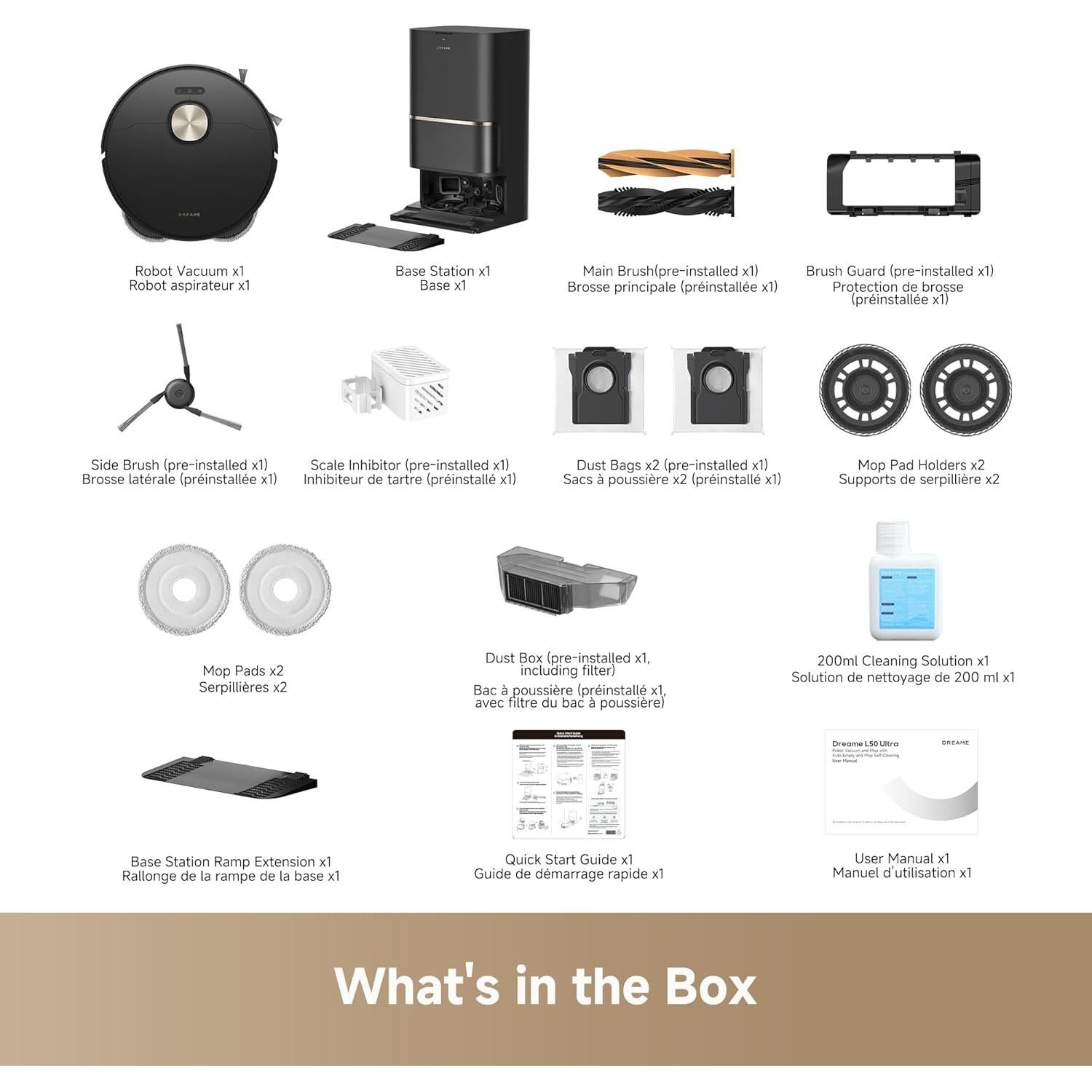 Aspiradora Robótica DREAME L50 Ultra Negra con Auto-Vaciado 19500Pa