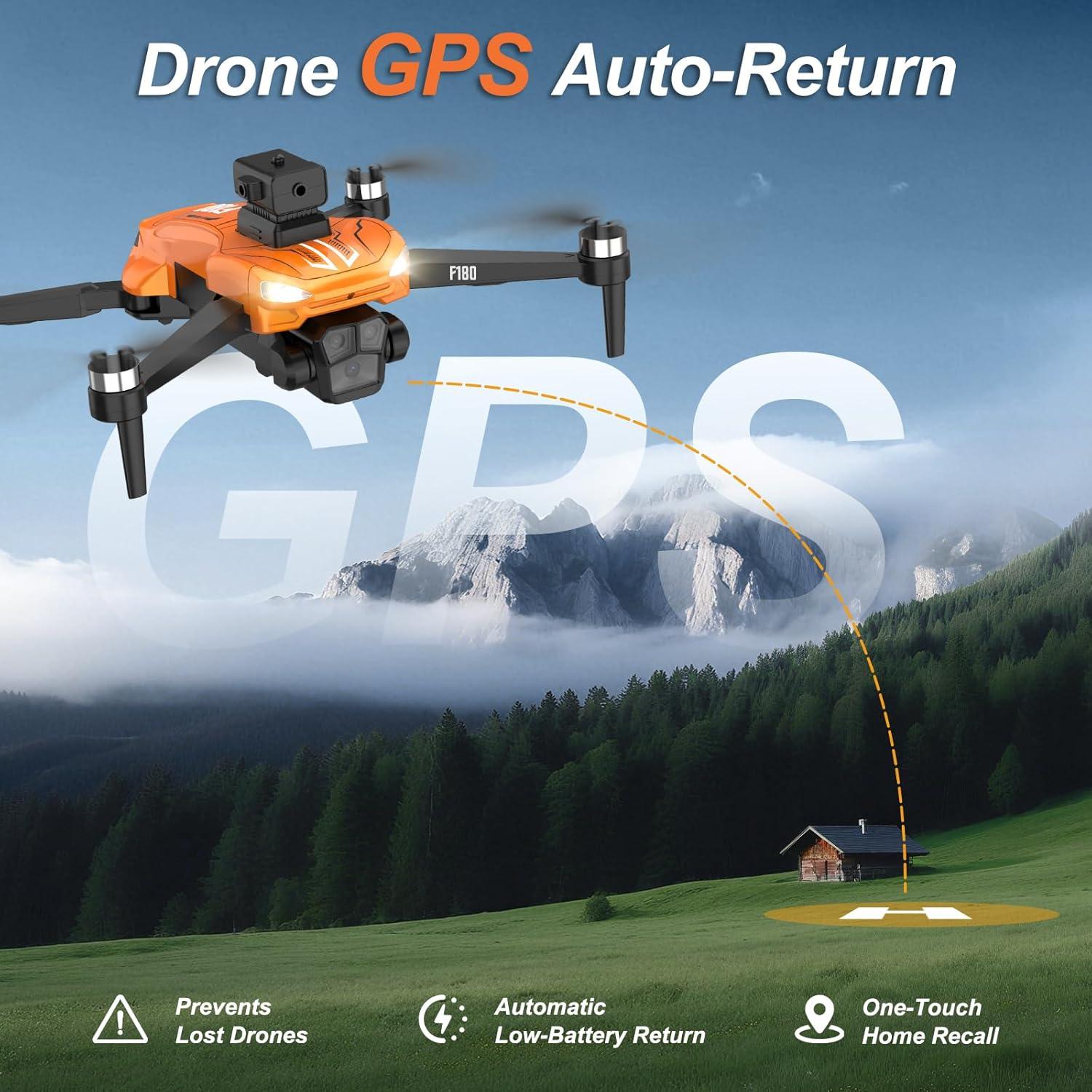 Drone GPS Govogorc F180 con cámara 4K y pantalla 11.4 cm