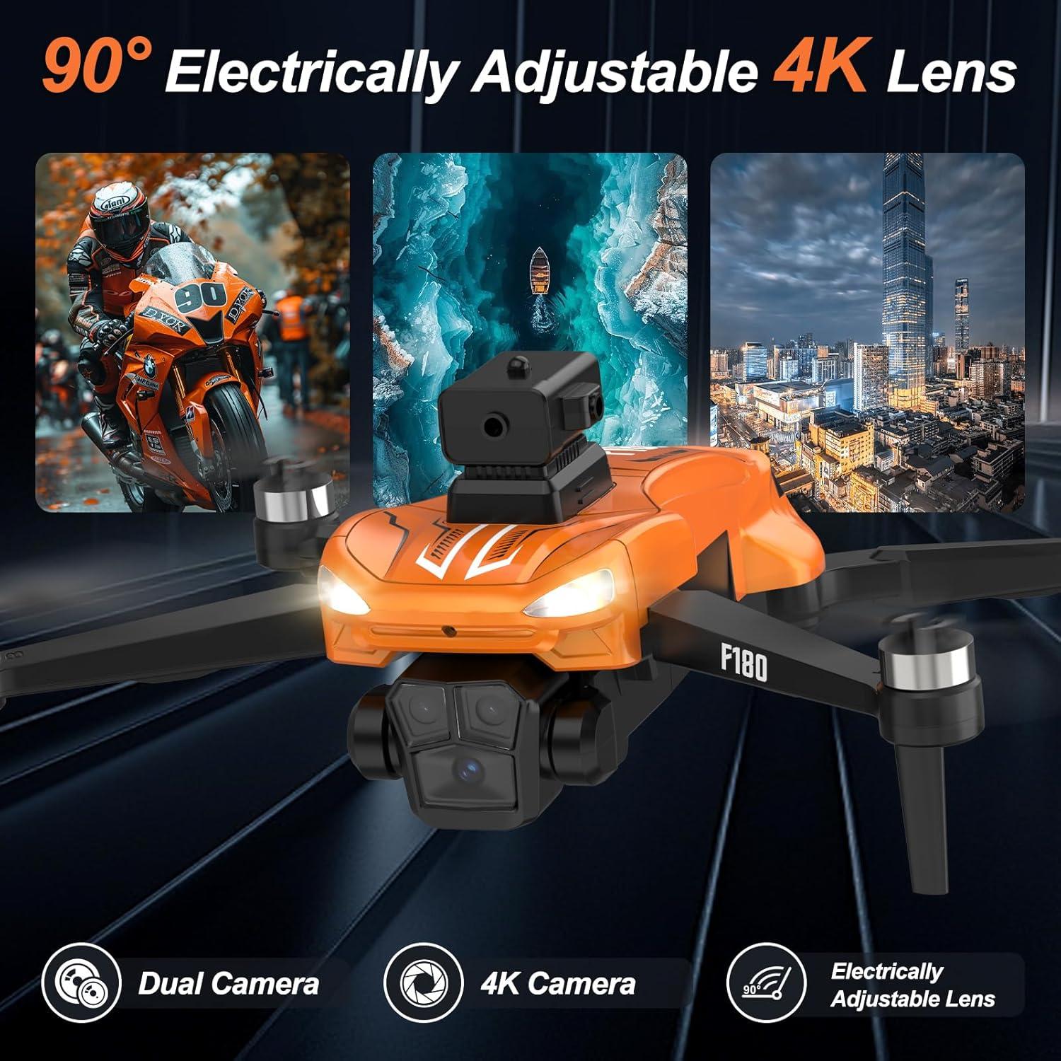 Drone GPS Govogorc F180 con cámara 4K y pantalla 11.4 cm