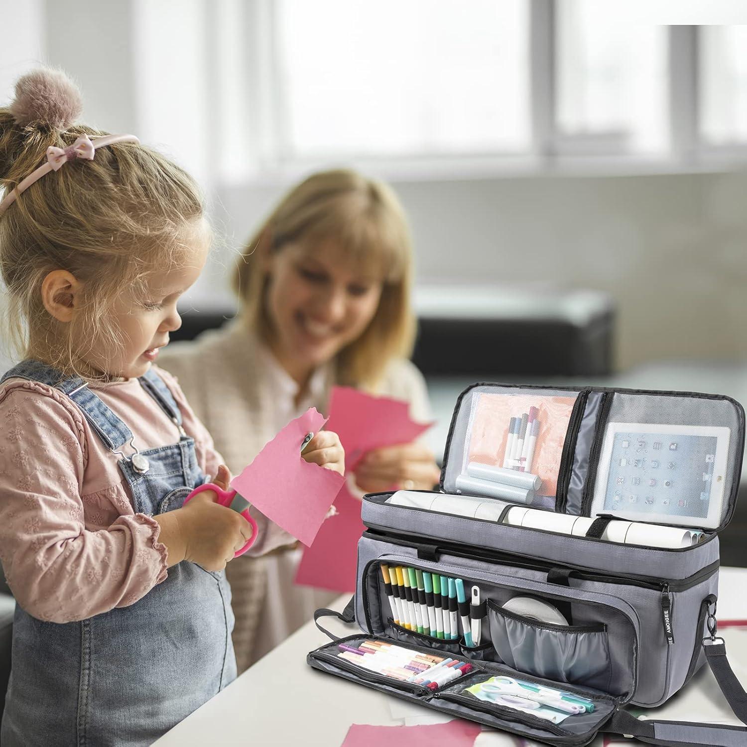 Funda Doble Capa AMOIGEE para Cricut Maker y Explore - Gris