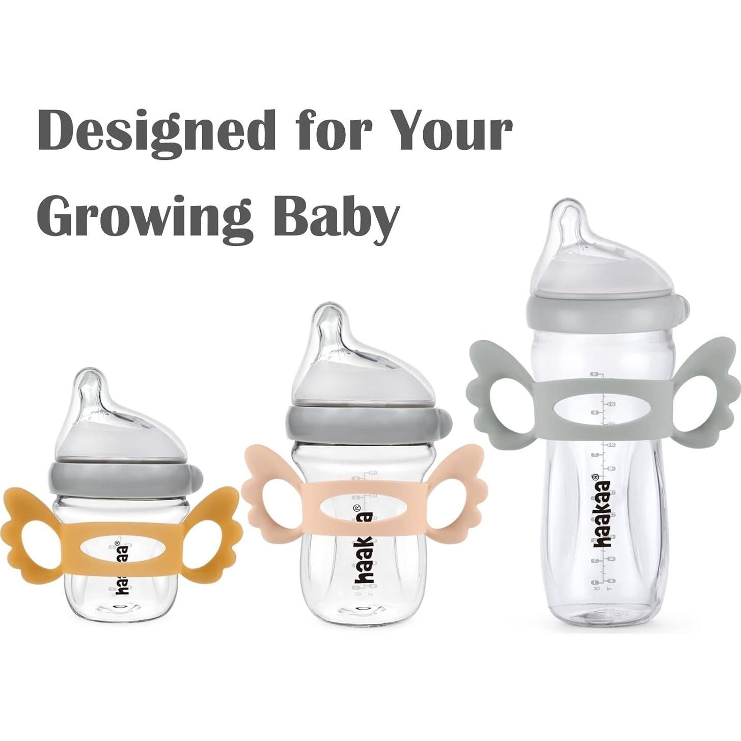 Botella de Vidrio Anti-Cólico Haakaa Gen.3 120ml Gris