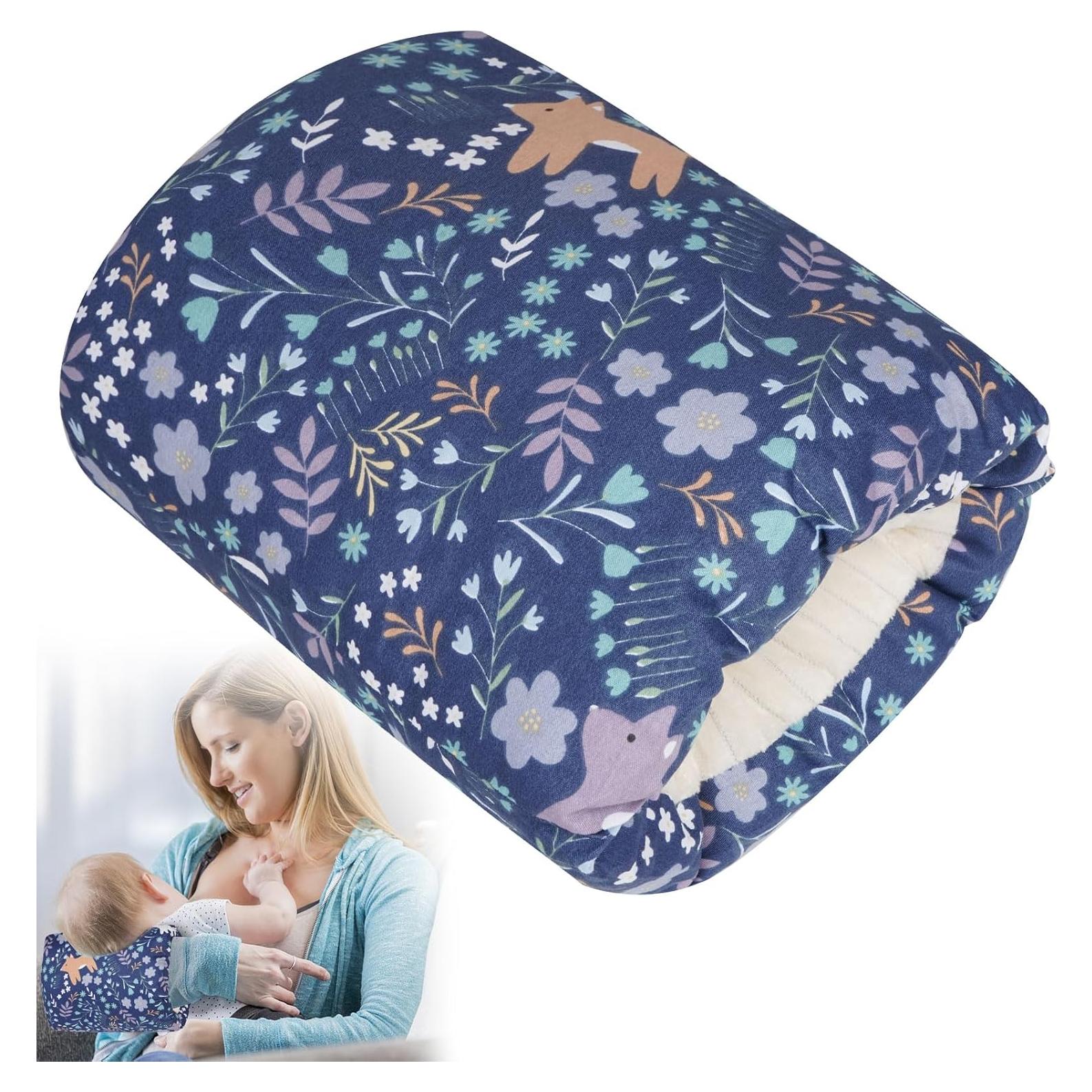 Almohada de Lactancia TEUOPIOE 100% Algodón Bosque Azul