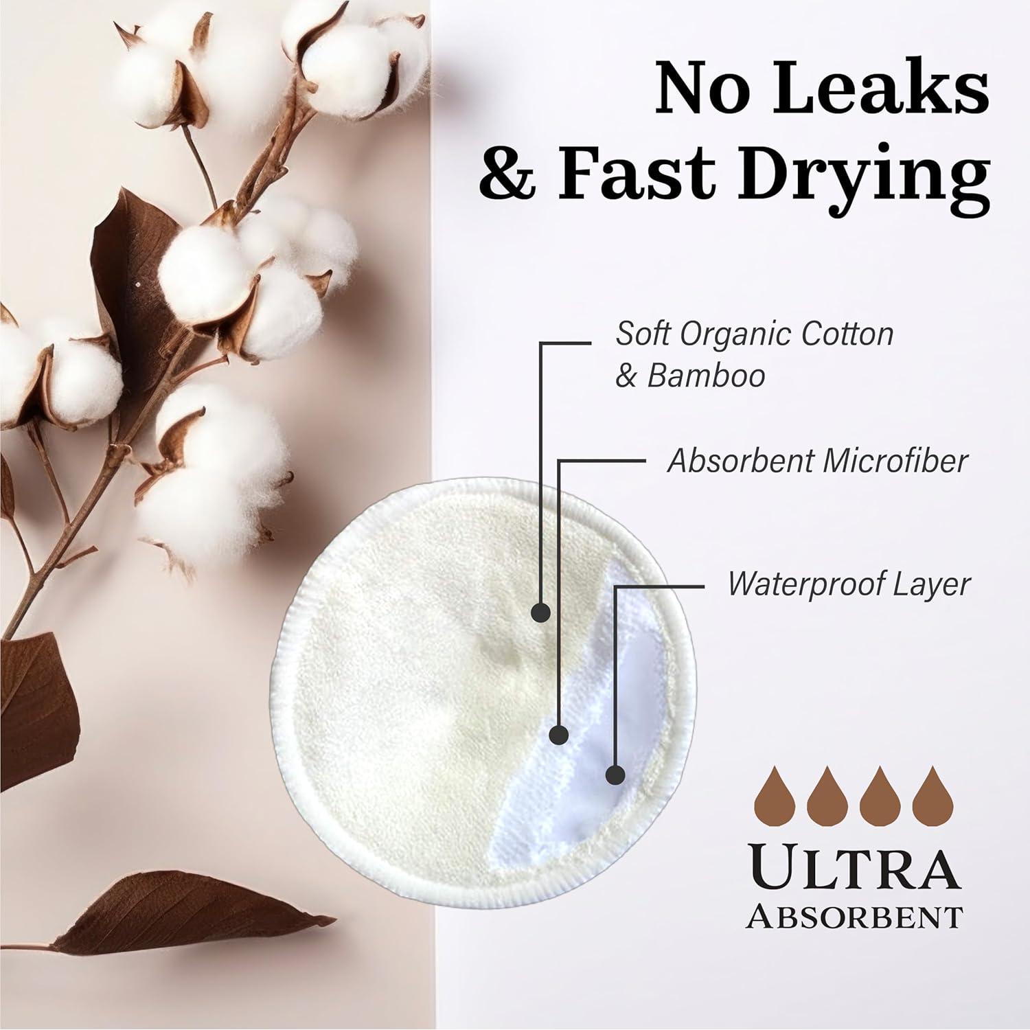 Almohadillas de Lactancia Azollia 14 Piezas Algodón Orgánico