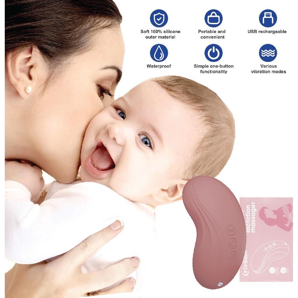 Masajeador de Lactancia DrBash V60 - Calor y Vibración Rosa