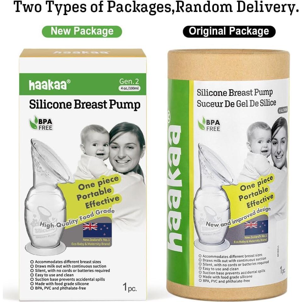 Bomba de Pecho Manual Haakaa 100ml Silicona Grado Alimenticio
