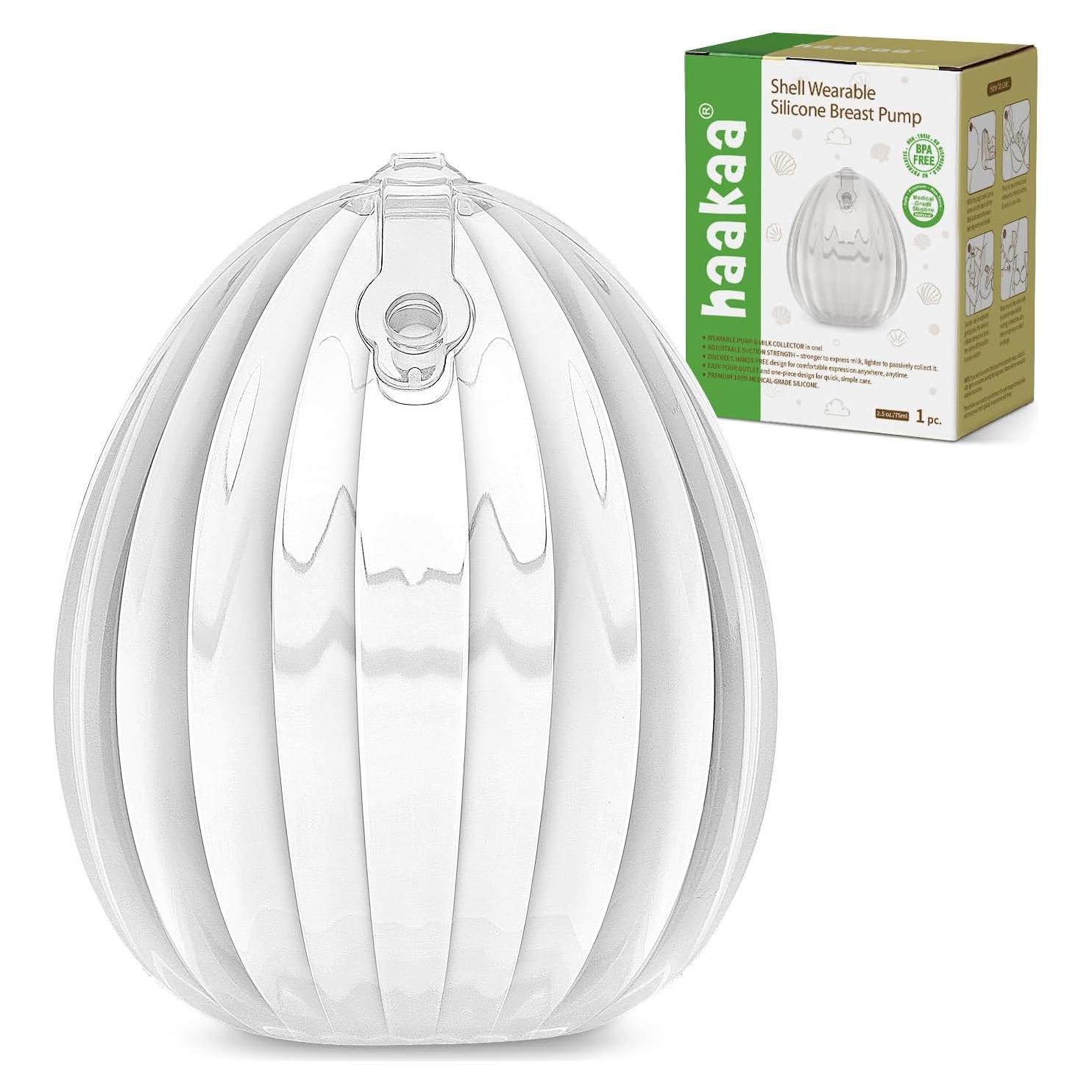 Bomba de Pecho Manual Haakaa Shell 75ml - Colector Manos Libres