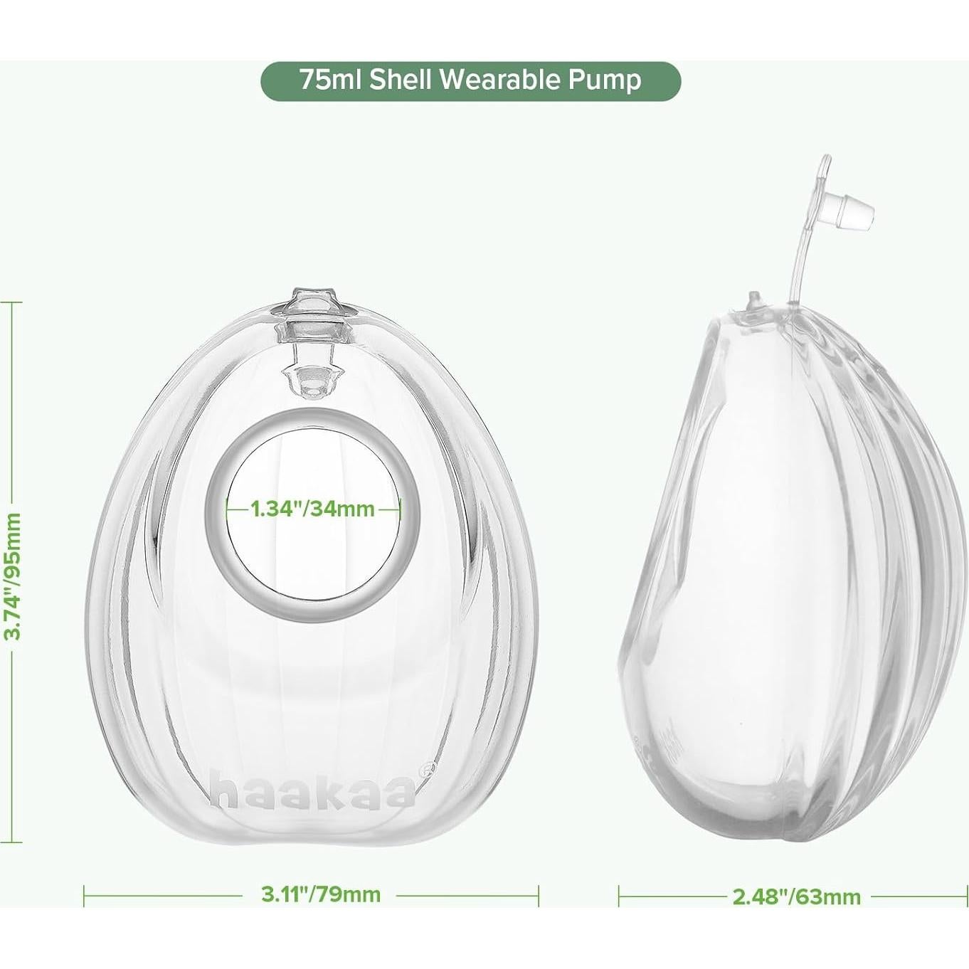 Bomba de Pecho Manual Haakaa Shell 75ml - Colector Manos Libres