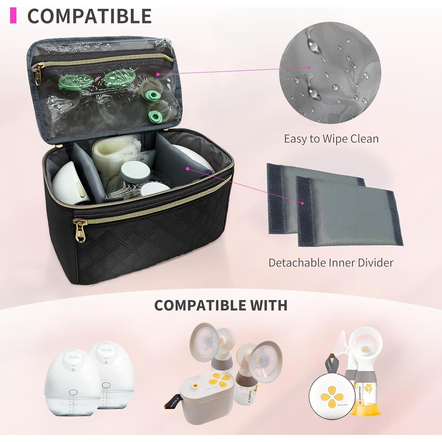 Bolsa de Extractor de Leche Portátil Elvie Medela - Compacta Negra