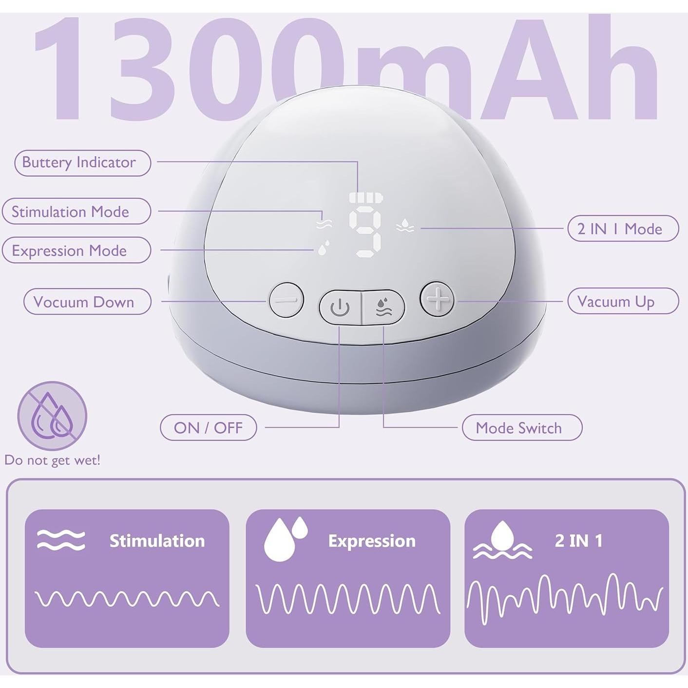 Extractor de Leche Portátil Momfree MF1 - 3 Modos, 9 Niveles