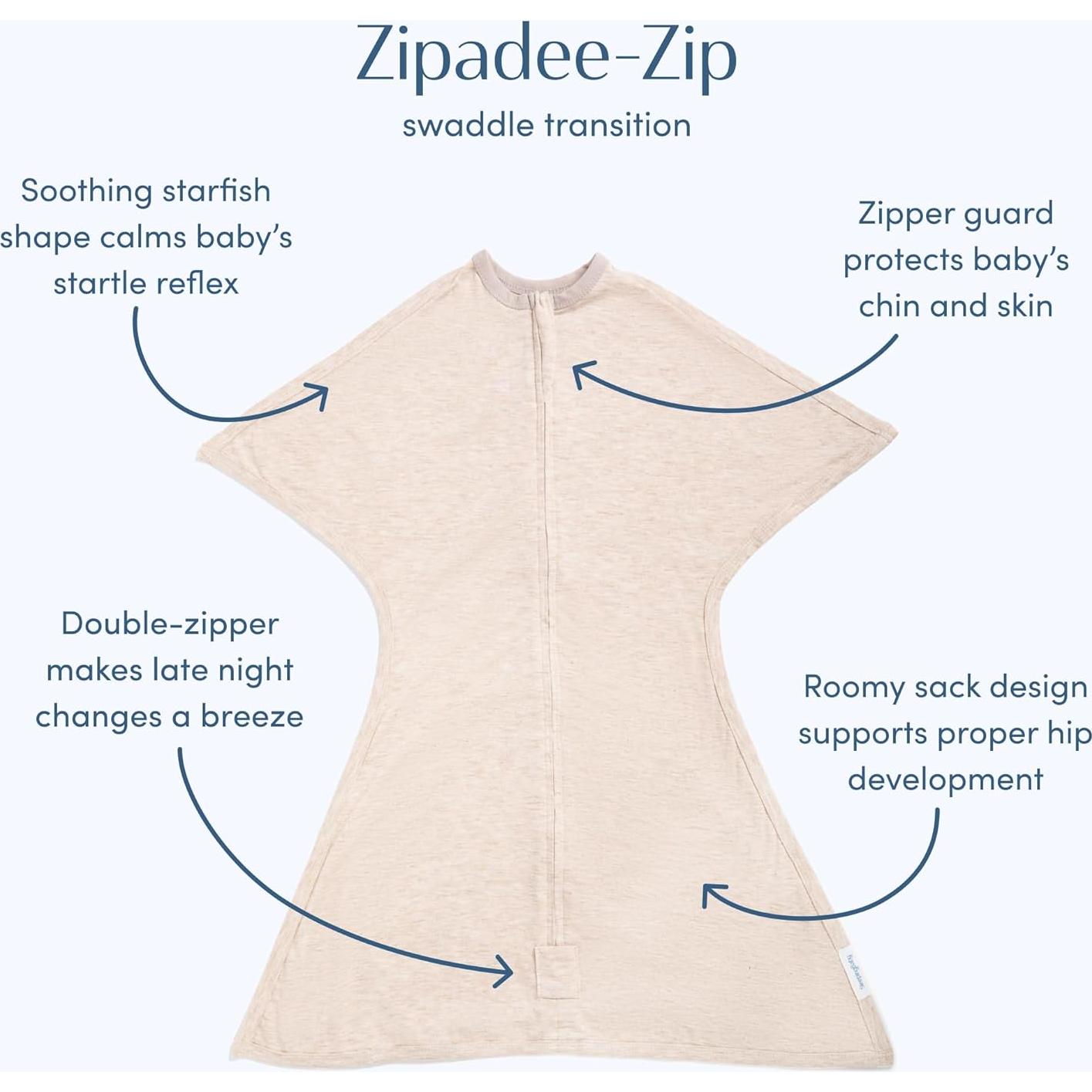 SleepingBaby Zipadee-Zip Swaddle Beige 3-6 Meses Cremallera