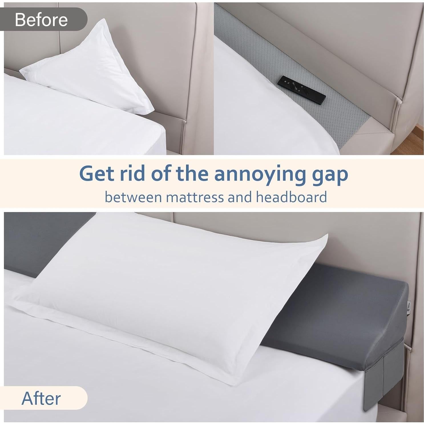 Cojín en Cuña Vekkia para Cama Queen - Relleno Espacio Cabecera